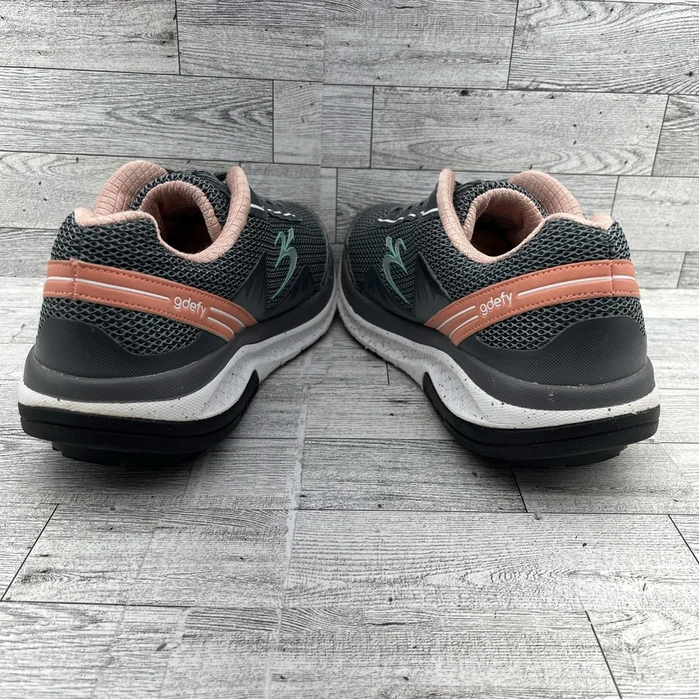 Gravity Defyer GDEFY Mighty Walk Gray Pink Athletic Shoes TB9024FGP Women Sz 8.5